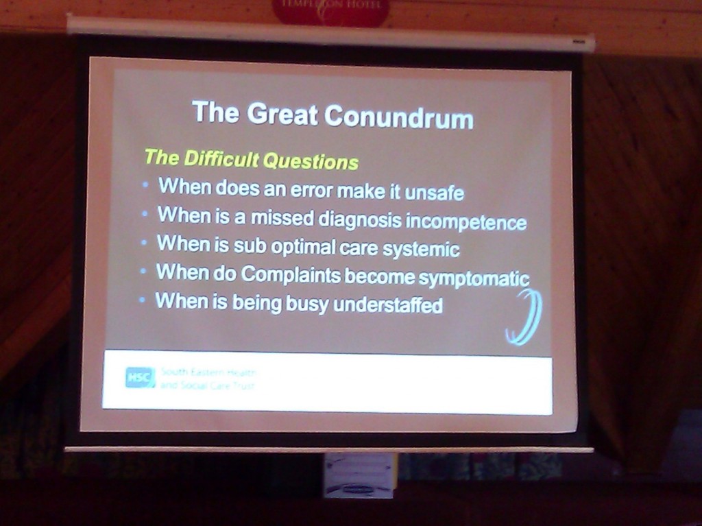 The Great Conundrum - great slide from @HughMcCaughey @setrust #niconfrancis